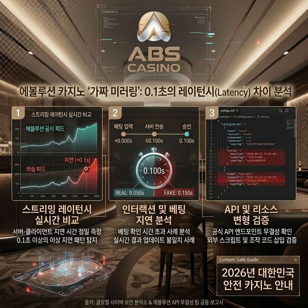 에볼루션 카지노 ‘가짜 미러링’ 구별법: 0.1초의 레이턴시(Latency) 차이 분석
